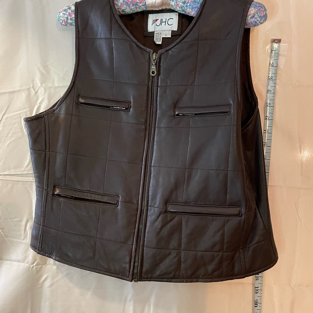 Women's Brown Leather Vest